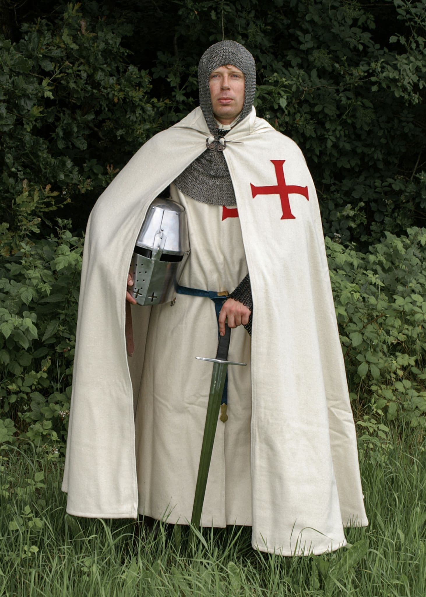Templar Knight Cloak White with Red Cross