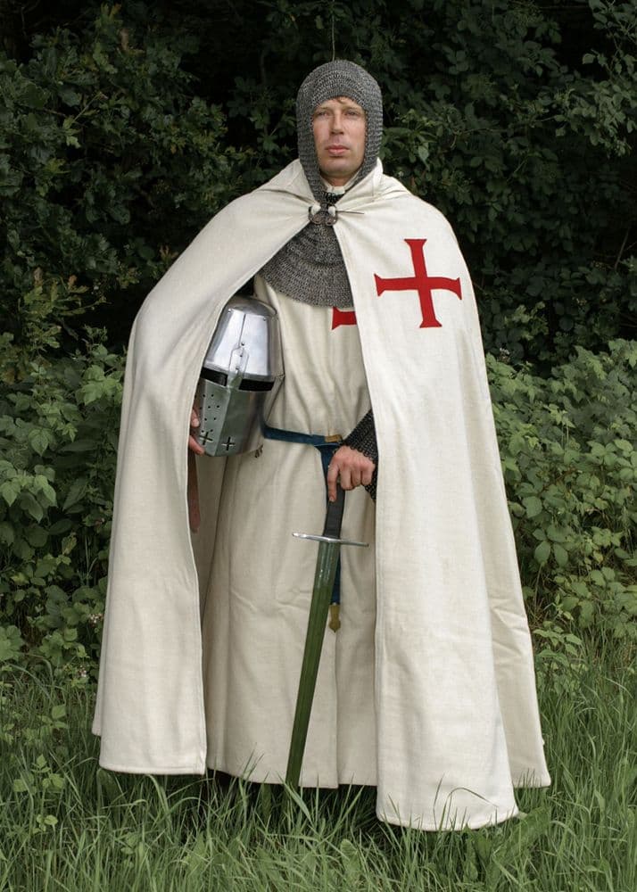 Knight's Cloak Templar Knight Cloak White with Red Cross