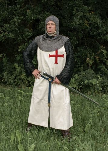 Templar Tabbard, White with Red Cross