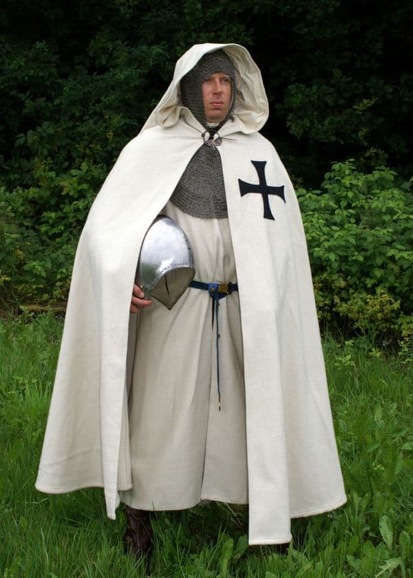 Teutonic Knight Cloak,White with Black Cross