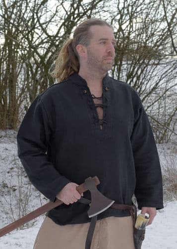 Thick Hand Woven Shirt, Straight Cut