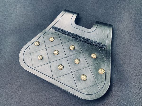 Tooled leather Bag with Brass Mounts