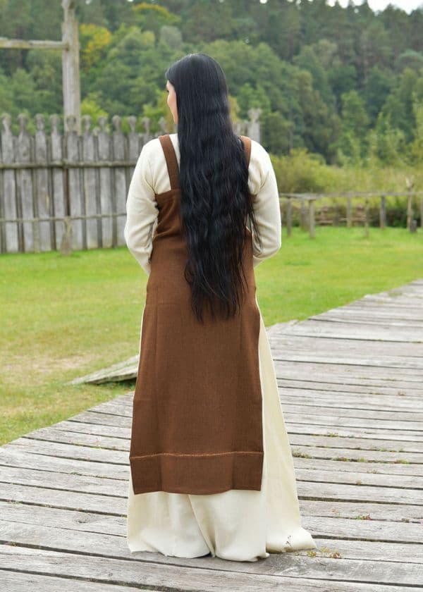 Viking Apron Dress, Diamond twill, Wool Brown