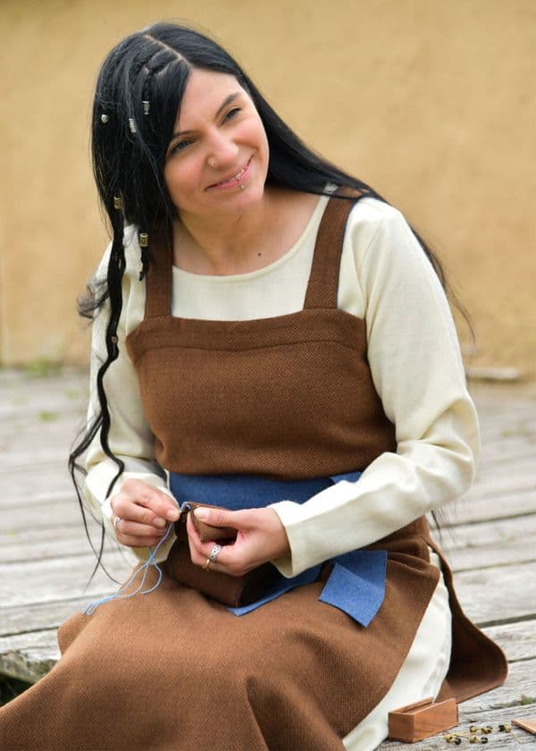 Viking Apron Dress, Diamond twill, Wool Brown