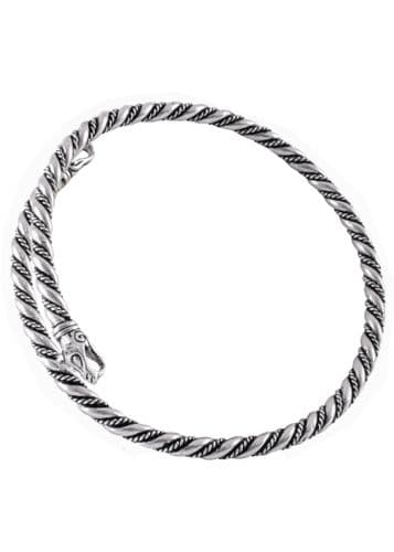 Viking Arm Bangle with Two Wolf Heads