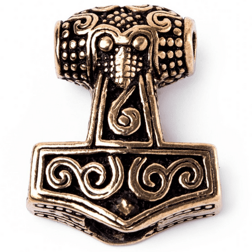 Viking Beard Bead, Thor's Hammer from Scania, Bronze