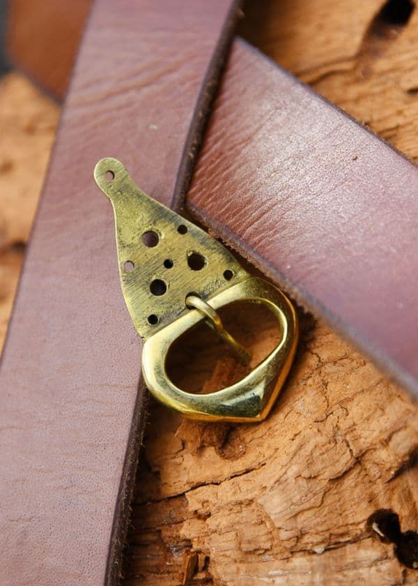 Viking Belt Buckle with Rivets, Brass