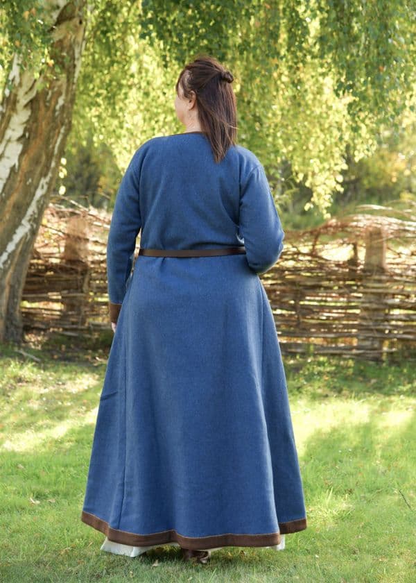 Viking Dress, Wool - Blue-Brown
