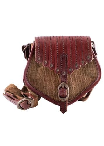 Viking Inspired Leather and Canvas Bag