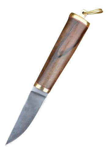 Viking Knife with Walnut Grip and Leather Sheath