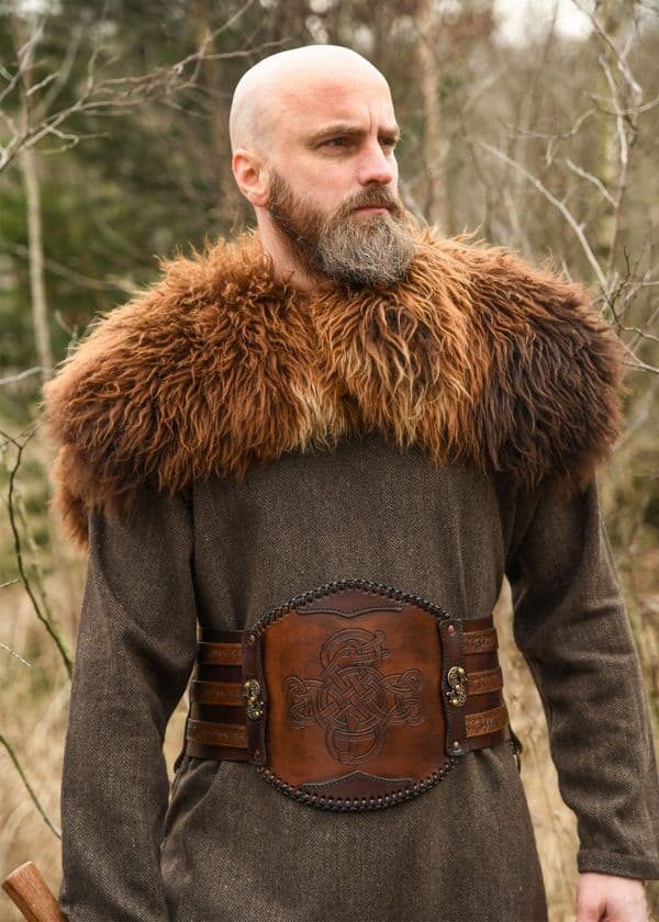 Viking Leather Belt with Embossing