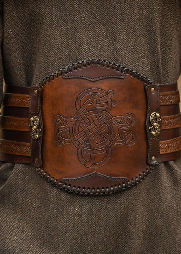 Viking Leather Belt with Embossing