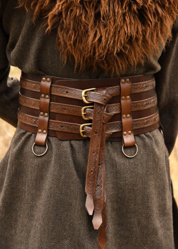 Viking Leather Belt with Embossing