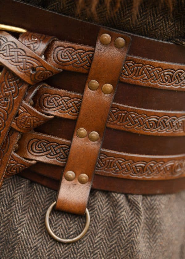 Viking Leather Belt with Embossing