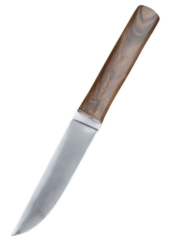 Viking Seax, Walnut Hilt, Leather Scabbard, 28cm