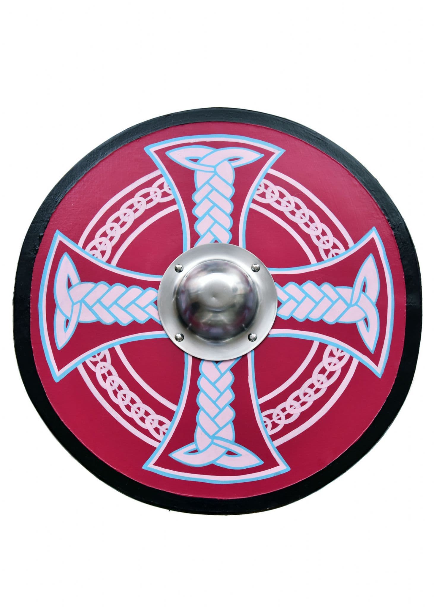 Viking Shield with Celtic Cross Motif- Hand Painted 61cm