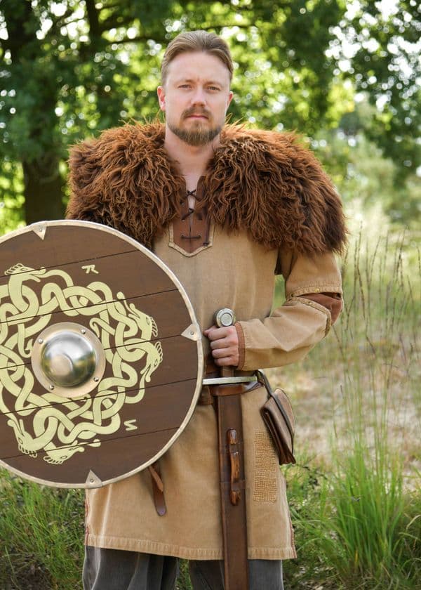 Viking Tunic - Worn Look - Beige-Brown