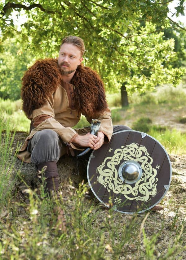 Viking Tunic - Worn Look - Beige-Brown