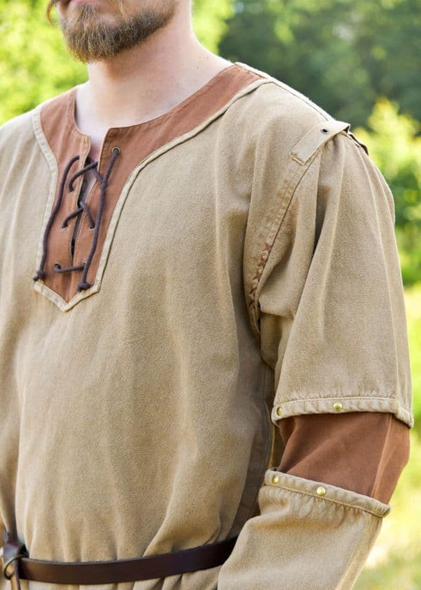 Viking Tunic - Worn Look - Beige-Brown