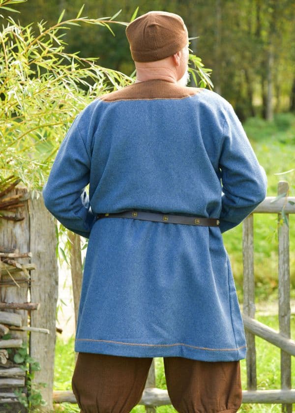Viking Wool Tunic, Blue-Brown