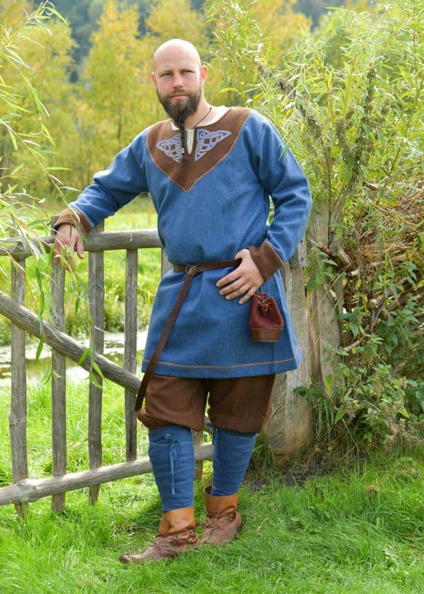 Viking Wool Tunic, Blue-Brown