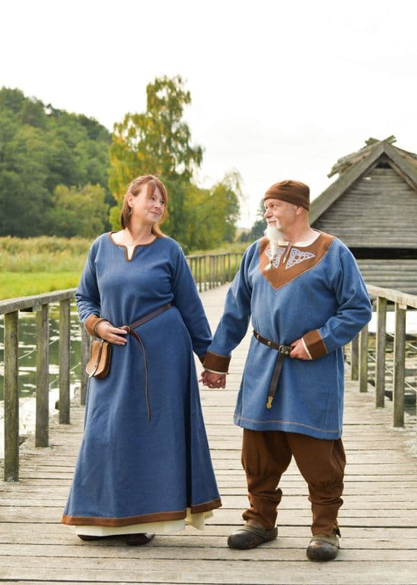 Viking Wool Tunic, Blue-Brown