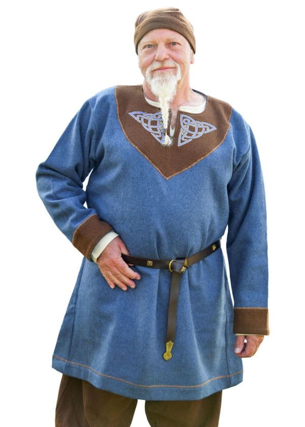 Viking Wool Tunic, Blue-Brown