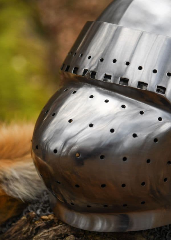 Visored Bascinet- 14th C 2mm Steel