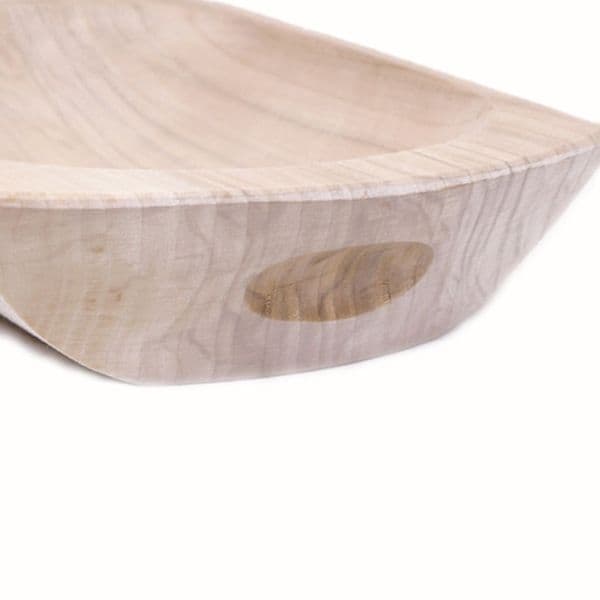 Wooden Dish made from Unvarnished Poplar Wood, Available in 3 Sizes