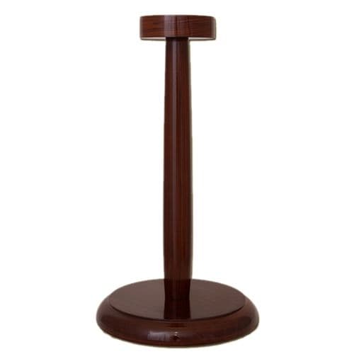 Wooden Helmet Stand with Round Base, Colour Black or Brown