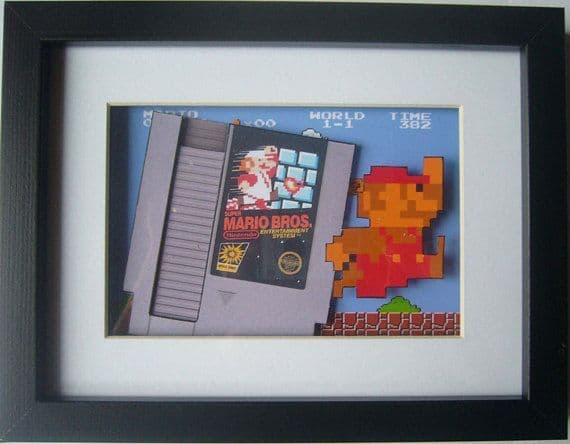 Super Mario Bros NES Cartridge ~ 3D Diorama Shadow Box