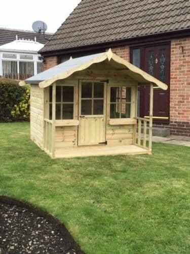 Beautiful Kids Wooden Playhouse with Veranda & Glazed Windows