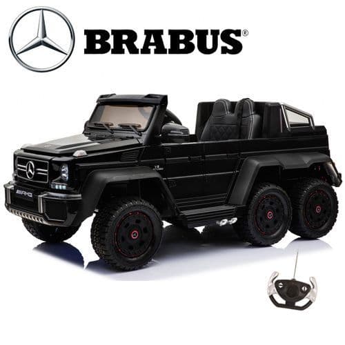 Childs Official Brabus Mercedes 6x6 Black Two Seater 12v Jeep