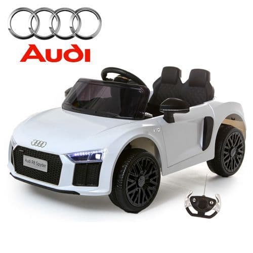 Compact Childs White Official Audi R8 12v Battery-Powered Car