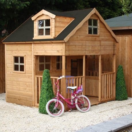 Deluxe Jumbo Kids Two Storey Wooden Playhouse With Porch