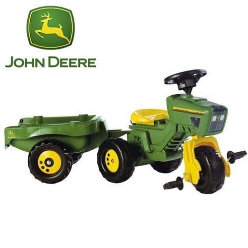 John Deere Pedal Tricycle Tractor and Trailer