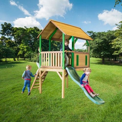 Jungle Outpost Lookout Tower With Long Wavy Slide