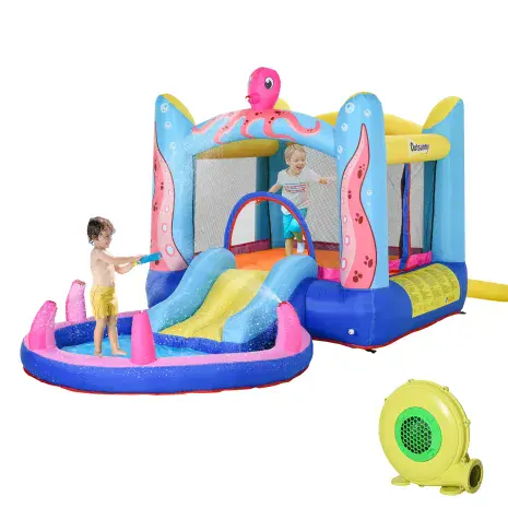 Kids Octopus Bouncy Castle Water Slide & Pool