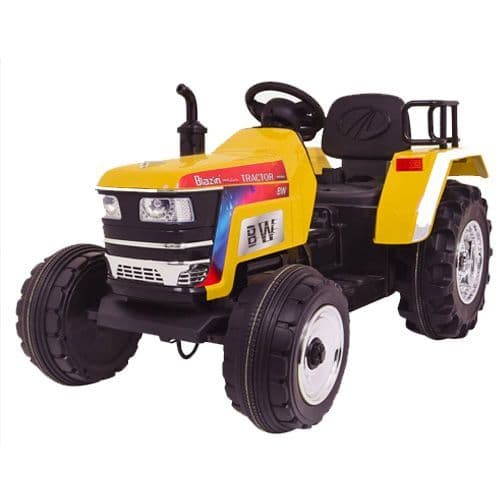 Large Rear Wheel 12V Battery Powered Ride on Tractor in Yellow
