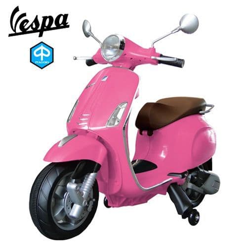 Licensed Childs Pink Vespa Primavera 12V Mod Style Moped