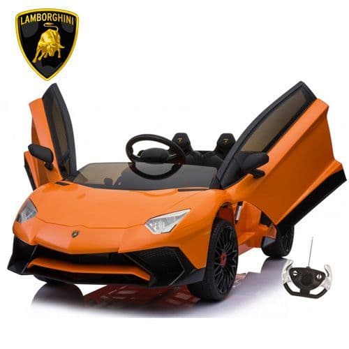 Official 12v Orange Lamborghini Aventador SV Childs Supercar