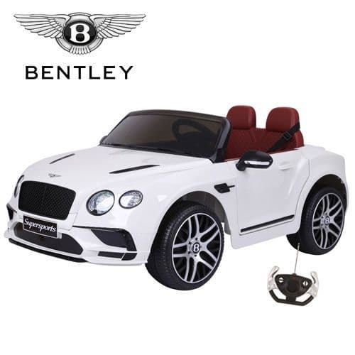 Official 12v White New Shape Bentley Super GT Childs Battery-Powered Car