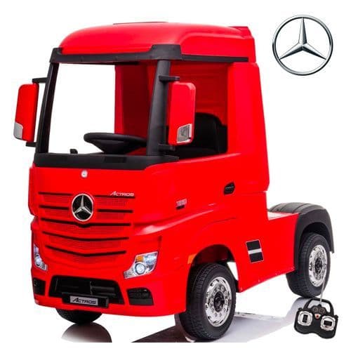 Red Mercedes Actros Licensed 24v Battery-Powered Ride On Childs Lorry
