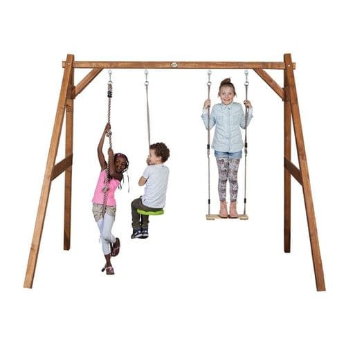 Suffolk Natural Wooden Kids Double Swing Set