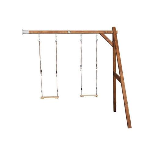 Suffolk Natural Wooden Kids Double Wall Mount Swing Set