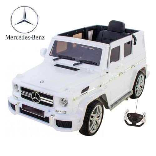 White Licensed Full Door 12v Mercedes G63 Luxury Childs Jeep