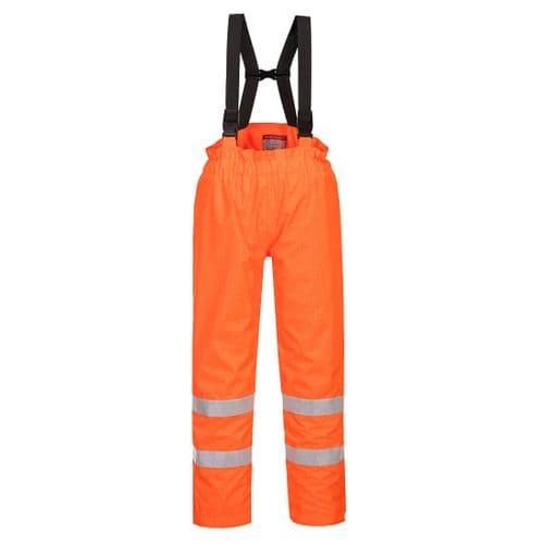Bizflame Rain Lined- Hi-Vis Antistatic FR Trouser Orange