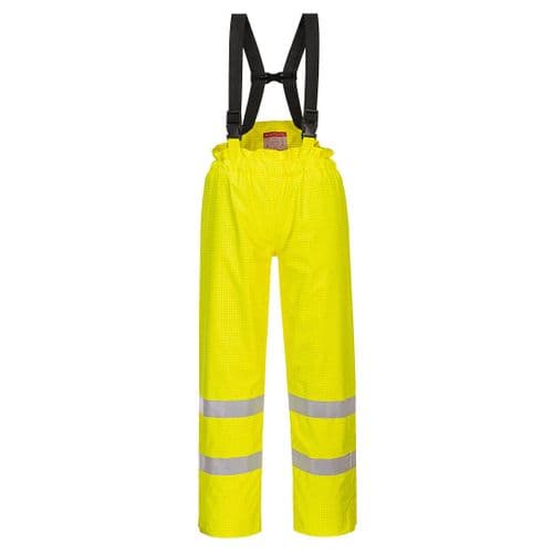 Bizflame Rain Lined- Hi-Vis Antistatic FR Trouser Yellow