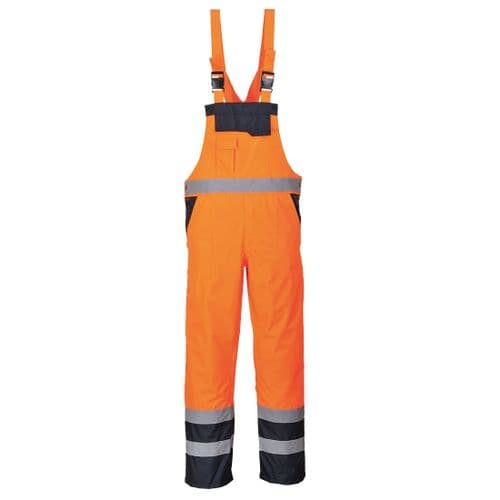 Contrast Bib & Brace - Lined Orange