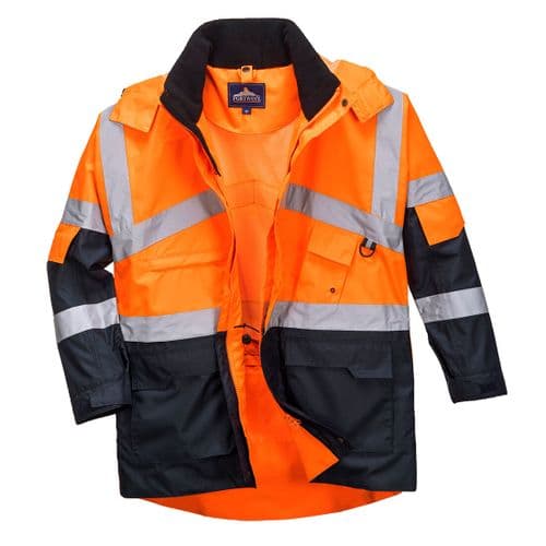 Hi-Vis 2-Tone Breathable Jacket Orange/Navy